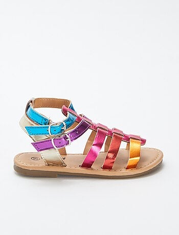 Sandali con cinturini multicolore