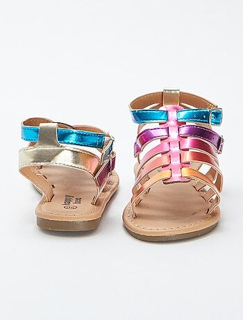 Sandali con cinturini multicolore