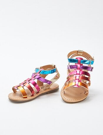 Sandali con cinturini multicolore