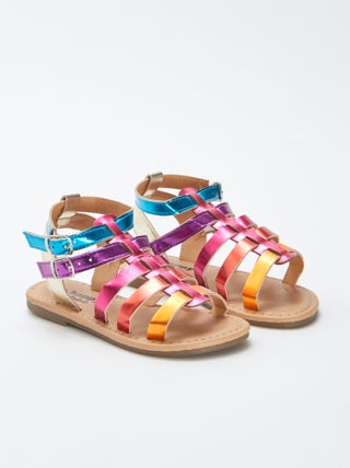 Sandali con cinturini multicolore
