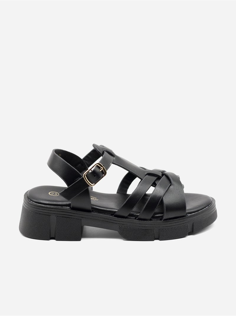 Sandali con cinturini multipli Nero - Kiabi