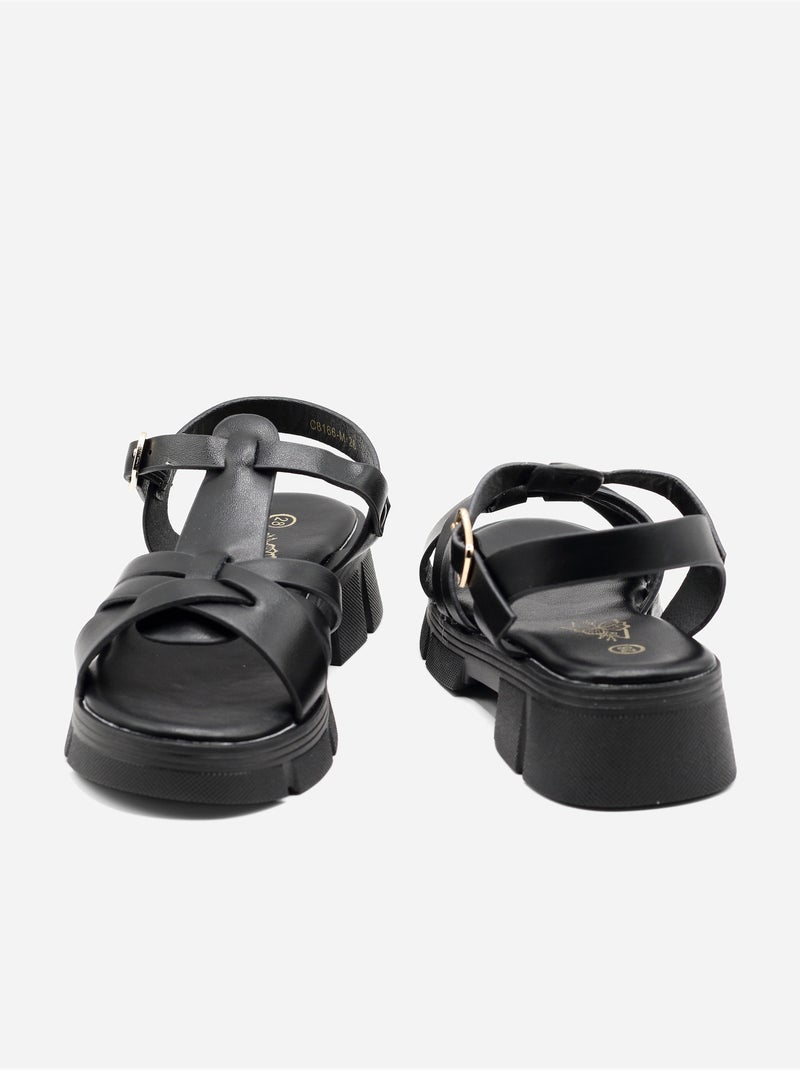 Sandali con cinturini multipli Nero - Kiabi