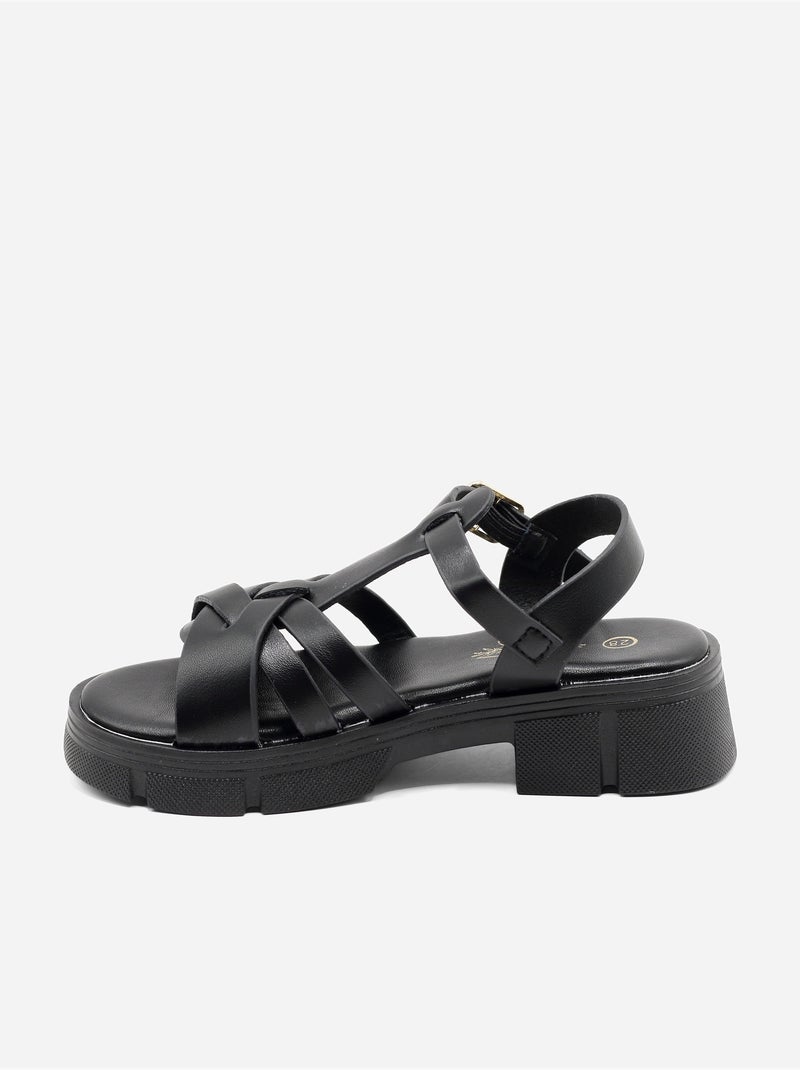 Sandali con cinturini multipli Nero - Kiabi