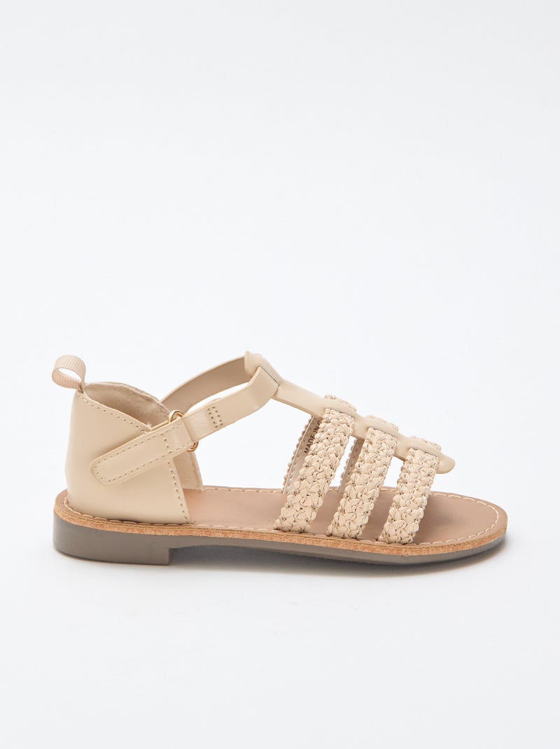 Sandali con cinturini 'paglia' Beige - Kiabi