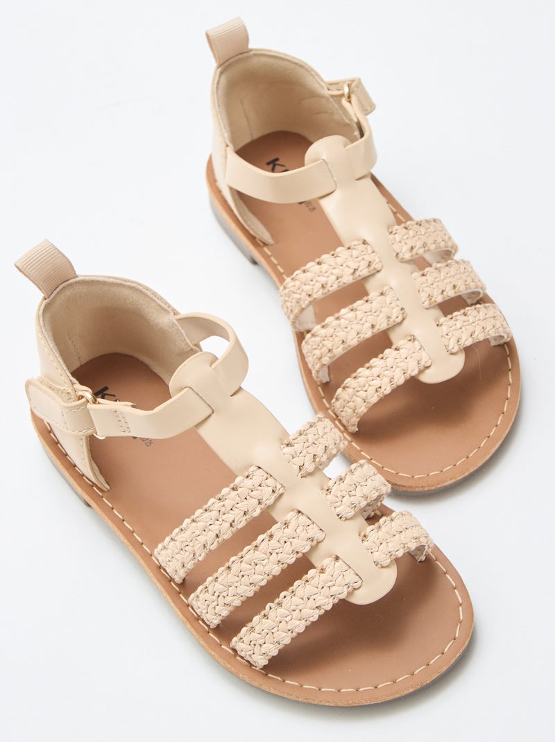 Sandali con cinturini 'paglia' Beige - Kiabi