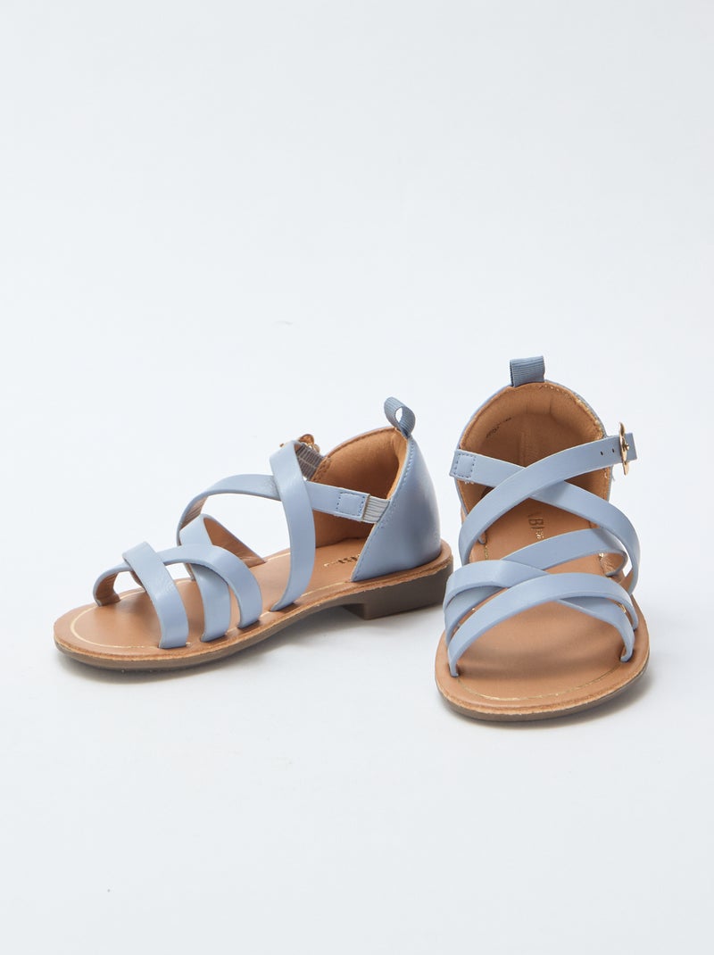 Sandali con cinturini tinta unita Blu - Kiabi