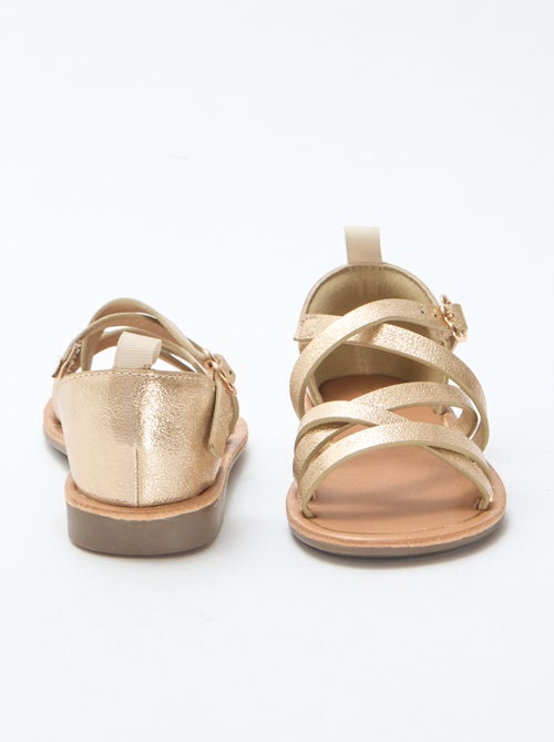 Sandali con cinturini tinta unita - Kiabi