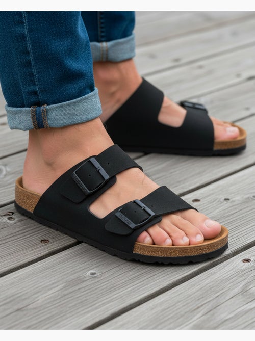 Sandali con cinturini ultracomodi, soletta in pelle isotoner - Kiabi Sandali con cinturini ultracomodi, soletta in pelle isotoner - Kiabi