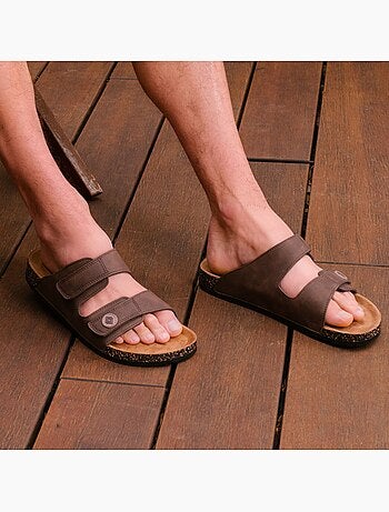 Sandali con doppi cinturini in velcro, soletta patch per il tallone Isotoner