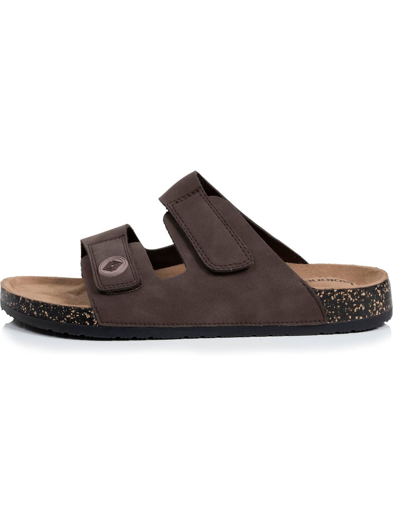 Sandali con doppi cinturini in velcro, soletta patch per il tallone  Isotoner Marrone cioccolato - Kiabi