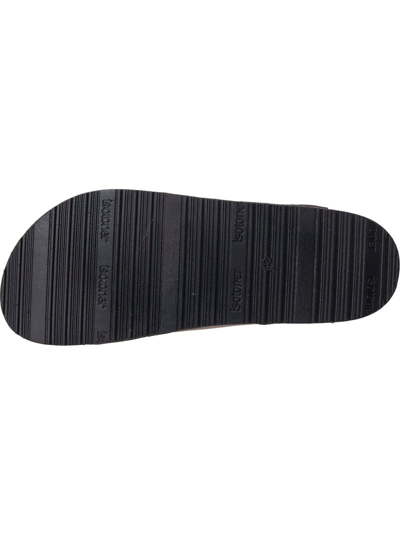 Sandali con doppi cinturini in velcro, soletta patch per il tallone  Isotoner Marrone cioccolato - Kiabi