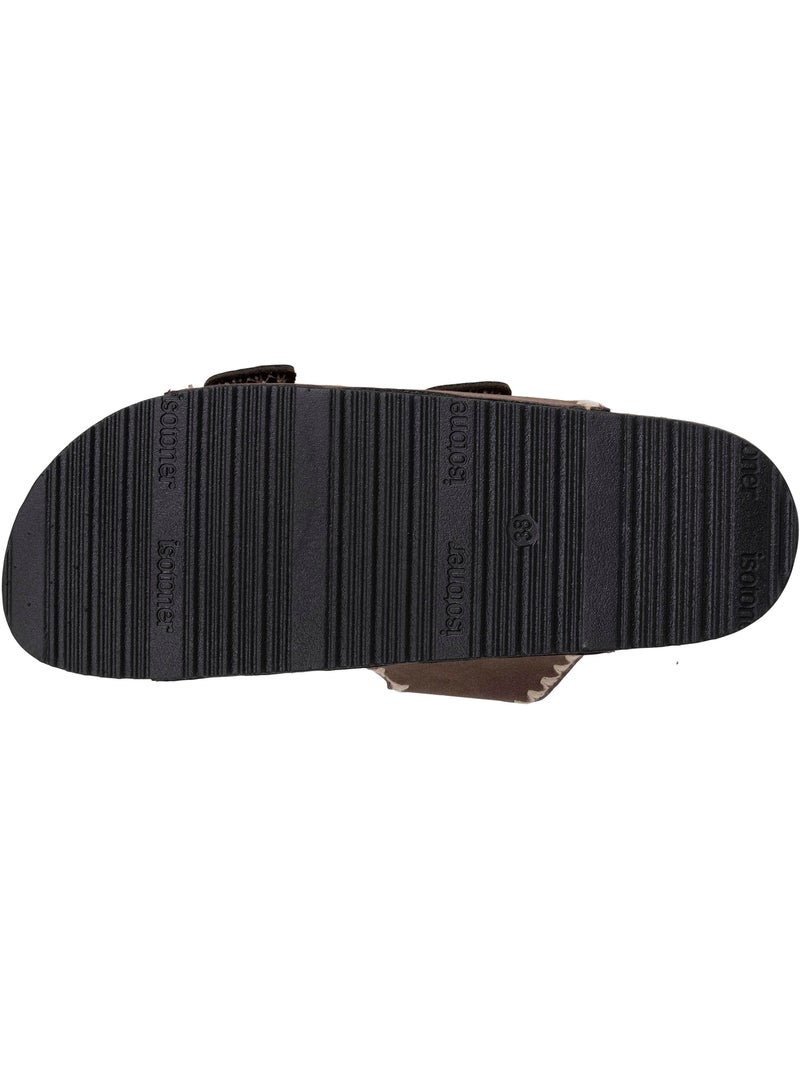 Sandali con doppi cinturini, sottopiede patch ultra confortevole  Isotoner Marrone cioccolato - Kiabi