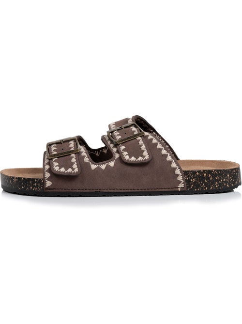 Sandali con doppi cinturini, sottopiede patch ultra confortevole - Kiabi Sandali con doppi cinturini, sottopiede patch ultra confortevole - Kiabi