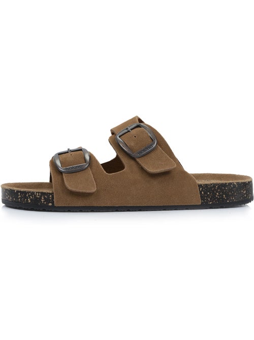 Sandali con doppi cinturini ultracomodi, sottopiede in pelle isotoner - Kiabi Sandali con doppi cinturini ultracomodi, sottopiede in pelle isotoner - Kiabi