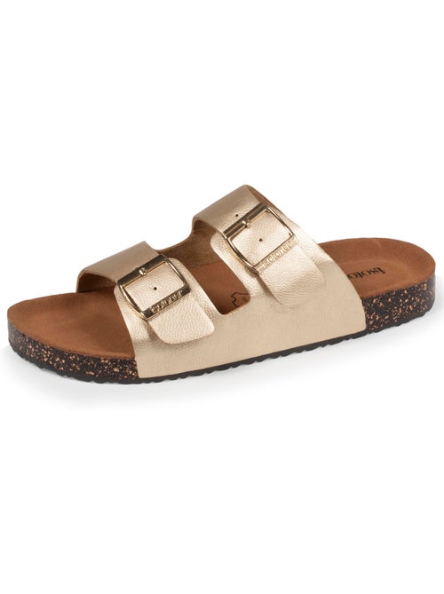Sandali con doppi cinturini ultracomodi, sottopiede in pelle isotoner - Kiabi Sandali con doppi cinturini ultracomodi, sottopiede in pelle isotoner - Kiabi
