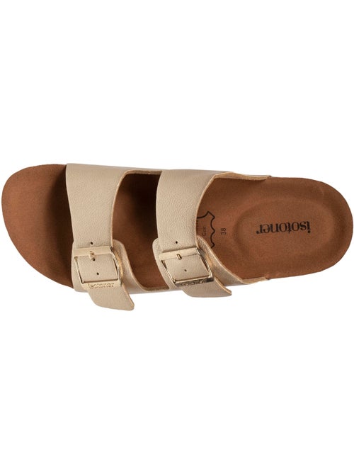 Sandali con doppi cinturini ultracomodi, sottopiede in pelle isotoner - Kiabi Sandali con doppi cinturini ultracomodi, sottopiede in pelle isotoner - Kiabi