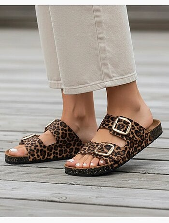 Sandali sottopiede in pelle patch everywear comfort heel isotoner