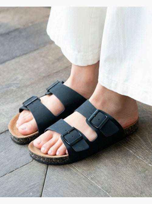 Sandali con doppi cinturini ultracomodi, sottopiede in pelle isotoner - Kiabi Sandali con doppi cinturini ultracomodi, sottopiede in pelle isotoner - Kiabi
