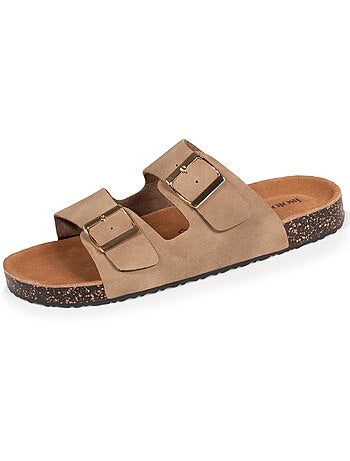 Sandali con doppi cinturini ultracomodi, sottopiede in pelle isotoner