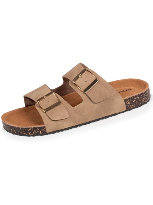 Sandali con doppi cinturini ultracomodi, sottopiede in pelle isotoner - Kiabi Sandali con doppi cinturini ultracomodi, sottopiede in pelle isotoner - Kiabi