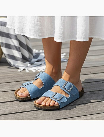 Sandali con doppi cinturini, sottopiede patch ultra confortevole Isotoner