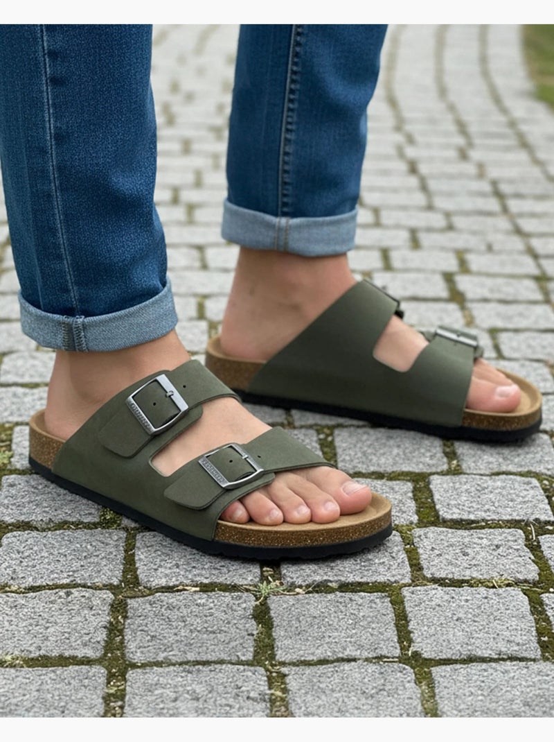 Sandali con doppie cinghie ultraconfortevoli  Isotoner Cachi - Kiabi