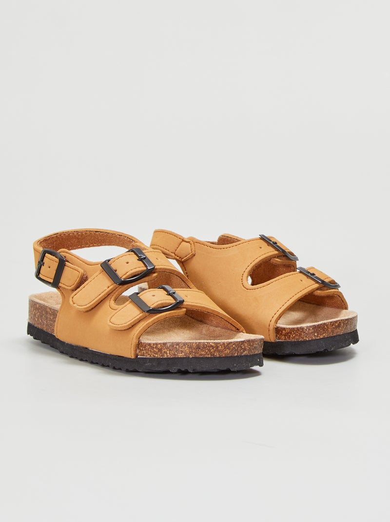 Sandali con doppio cinturino cammello - Kiabi