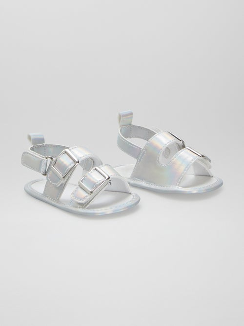 Sandali con doppio cinturino iridescente - Kiabi