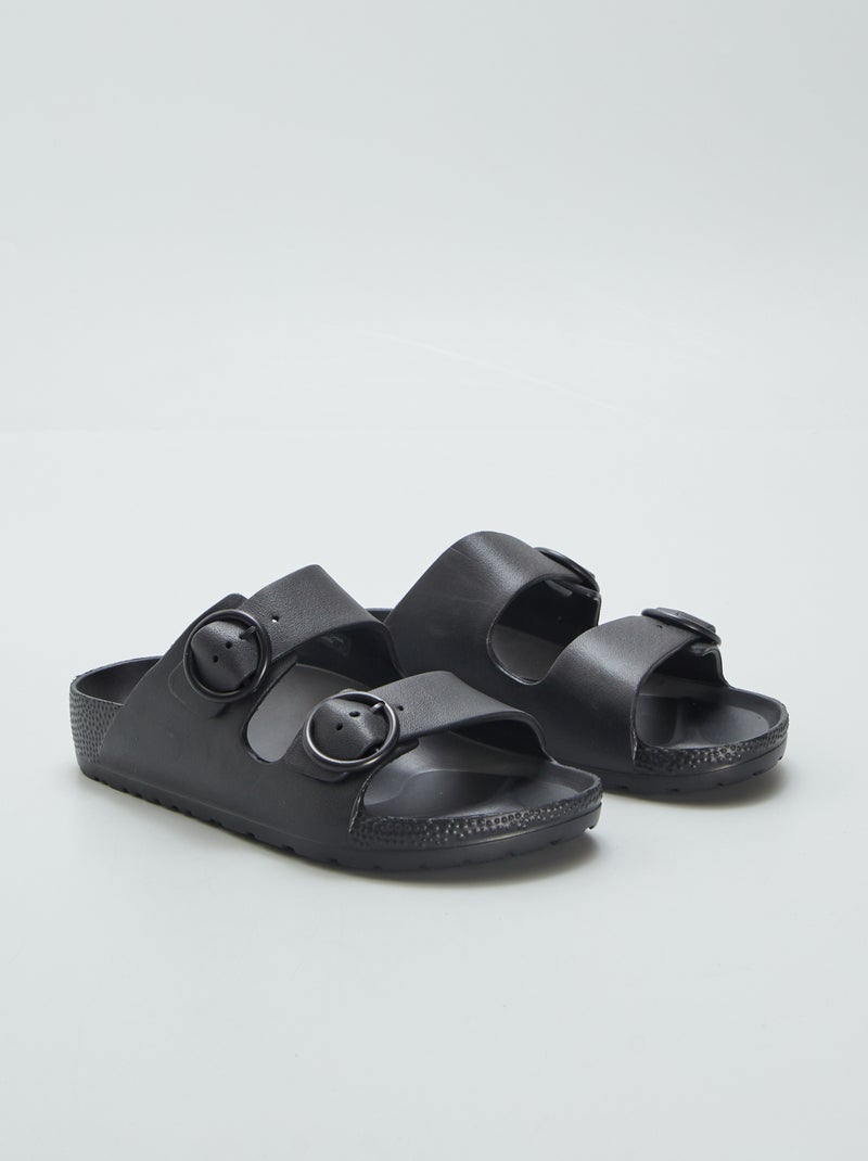Sandali con doppio cinturino nero - Kiabi