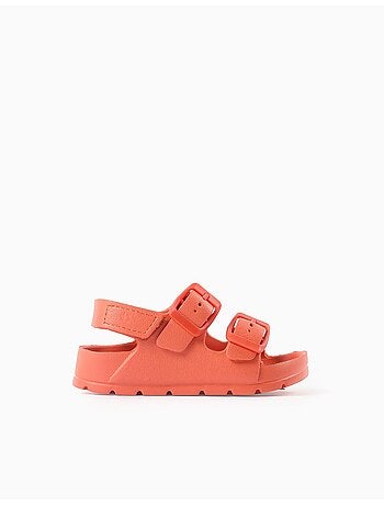 Sandali con fibbia in gomma con plantare per neonati