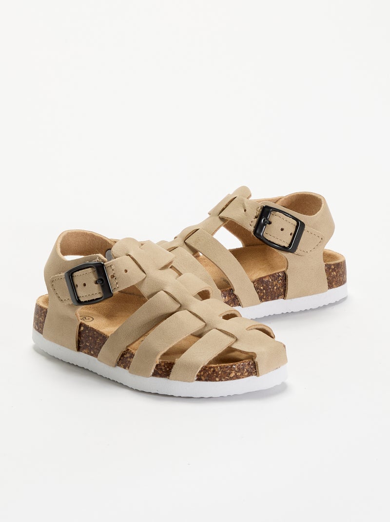 Sandali con fibbie Beige - Kiabi