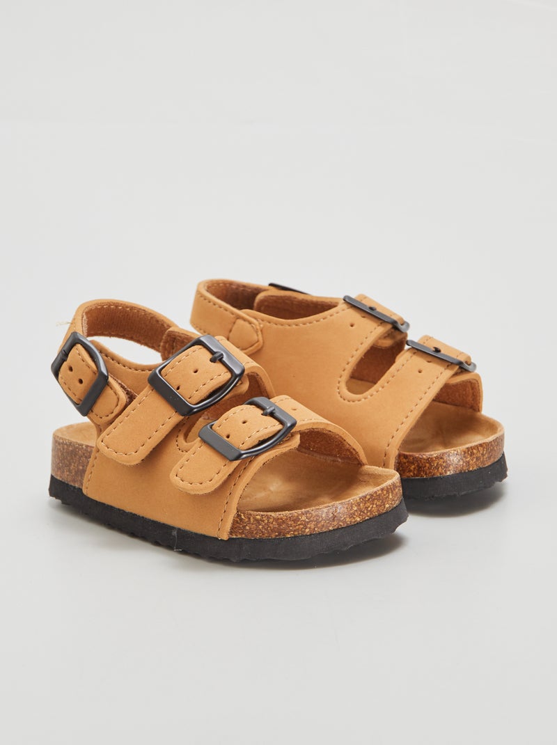 Sandali con fibbie MARRONE - Kiabi