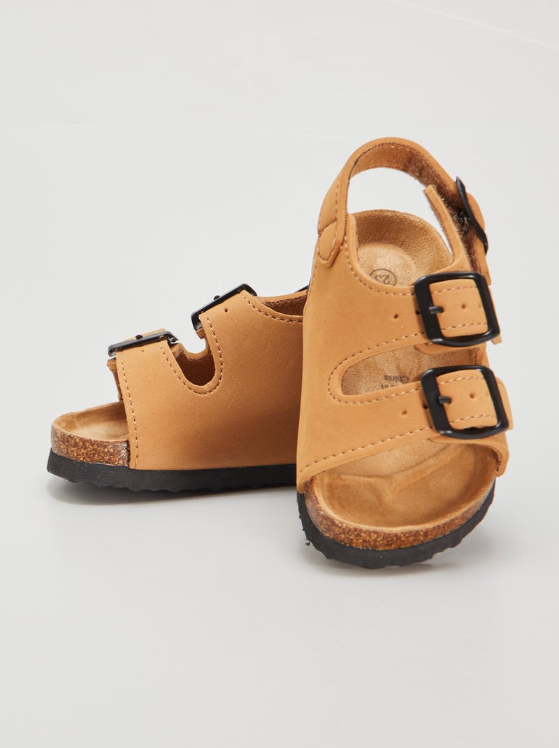 Sandali con fibbie MARRONE - Kiabi