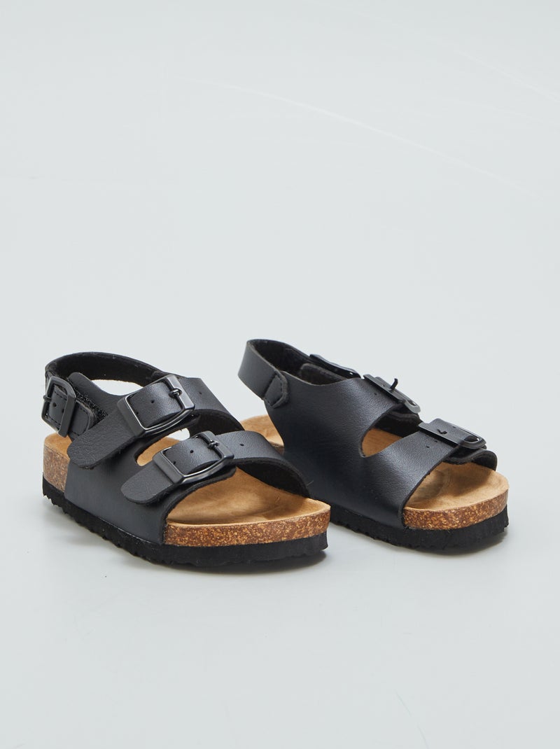 Sandali con fibbie nero - Kiabi