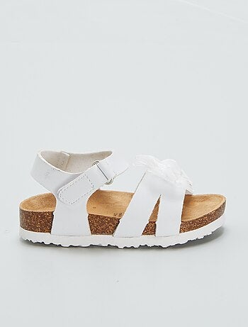Sandali con fiocco in tulle