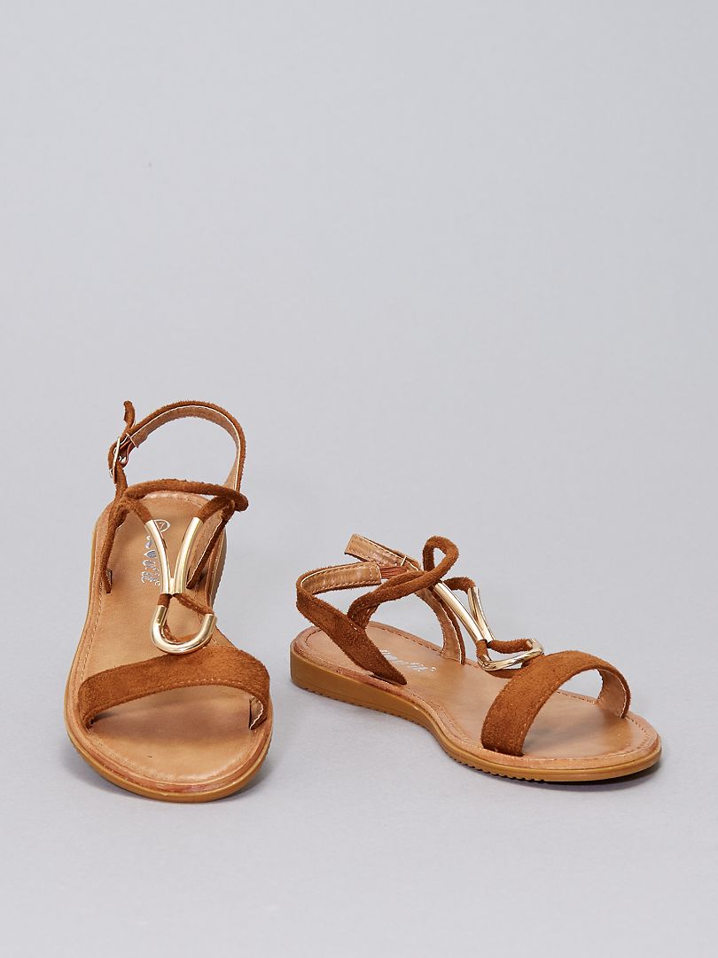 Sandali con gioielli cammello - Kiabi