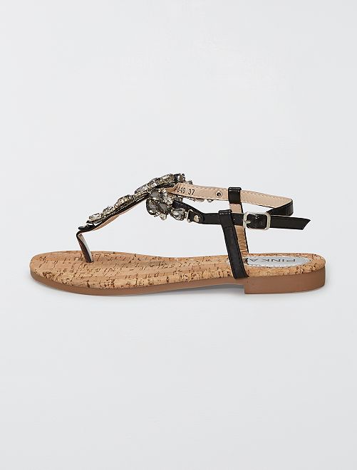 Sandali con gioielli fantasia - nero - Kiabi - 15.00€