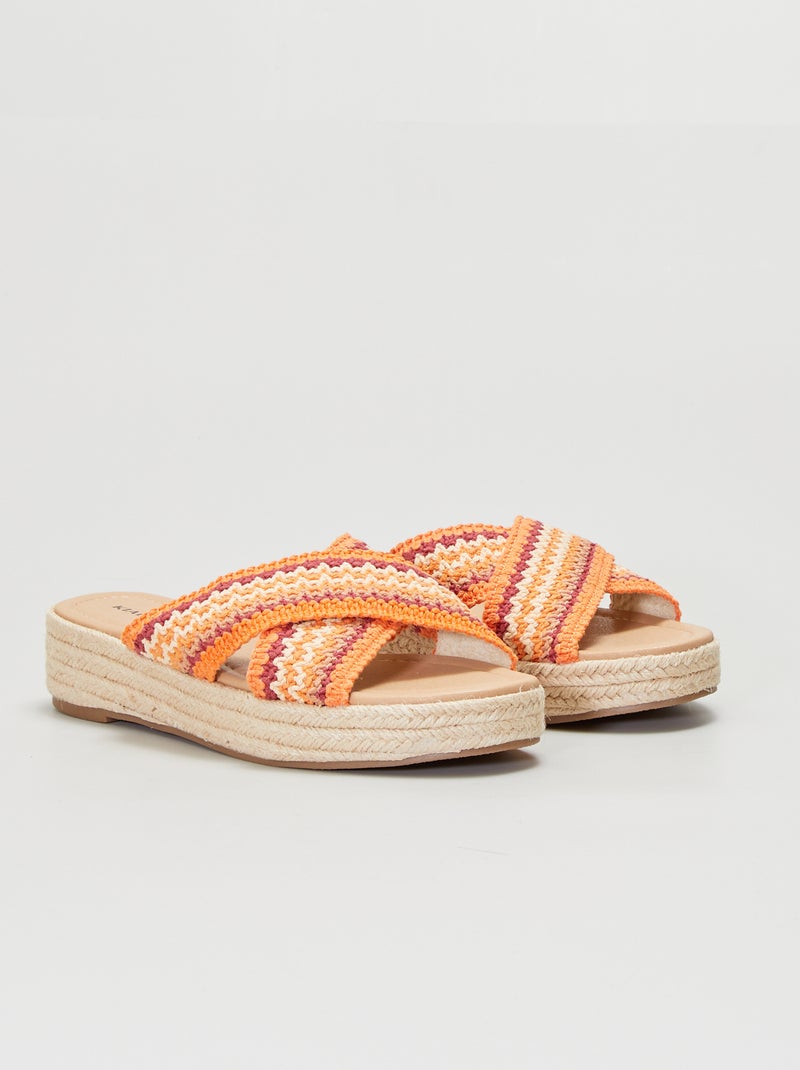Sandali con leggera zeppa ROSSO - Kiabi