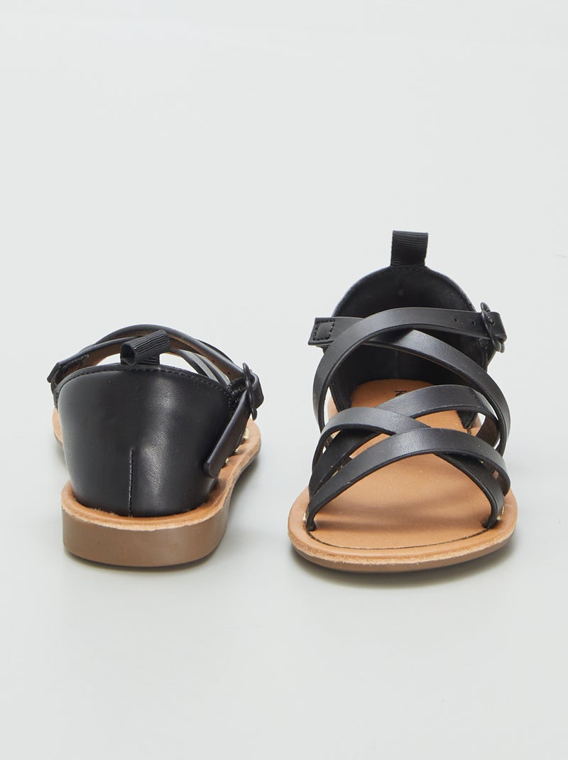 Sandali con molti cinturini incrociati NERO - Kiabi