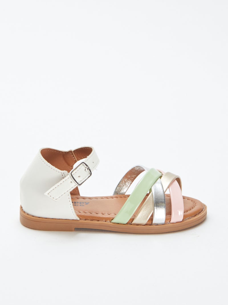 Sandali con multi-cinturini colorati BIANCO - Kiabi