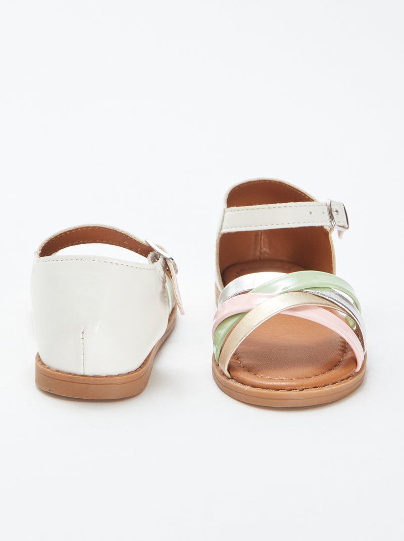 Sandali con multi-cinturini colorati BIANCO - Kiabi