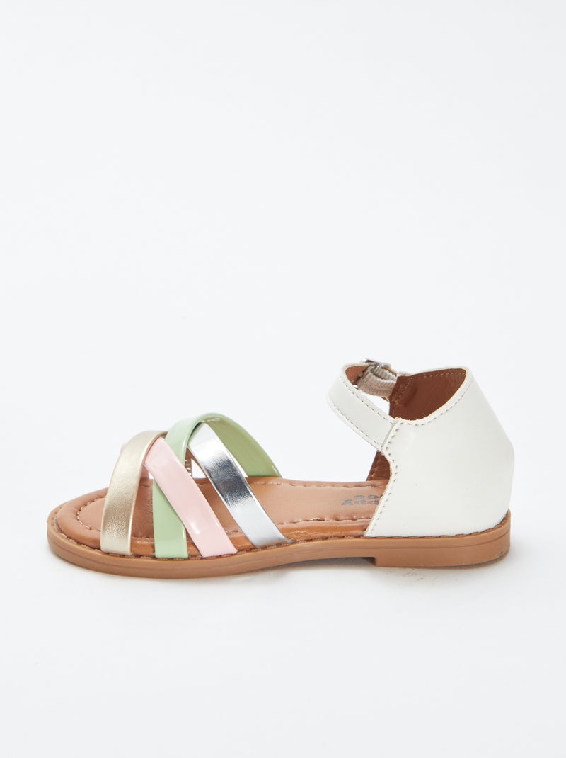 Sandali con multi-cinturini colorati BIANCO - Kiabi