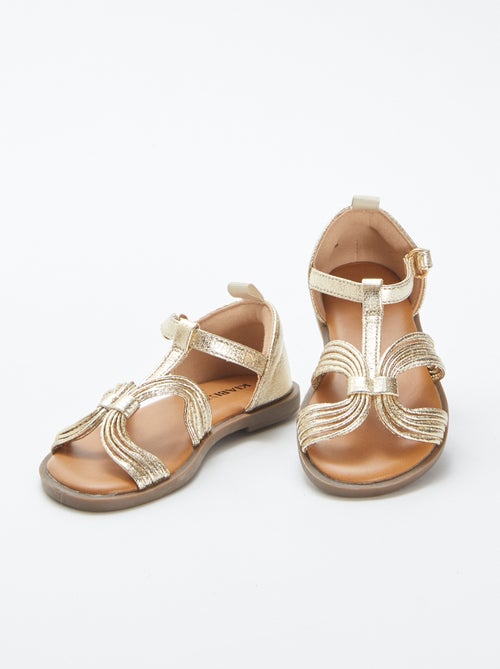 Sandali con multi cinturini dorati con apertura a strappo - Kiabi