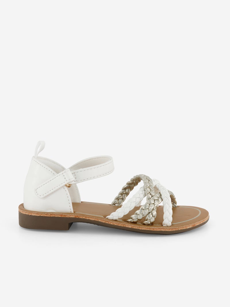 Sandali con multiple fasce intrecciate Bianco - Kiabi