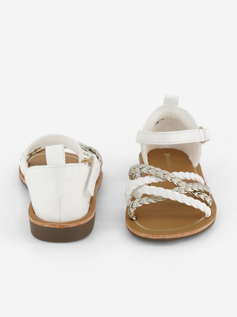 Sandali con multiple fasce intrecciate Bianco - Kiabi