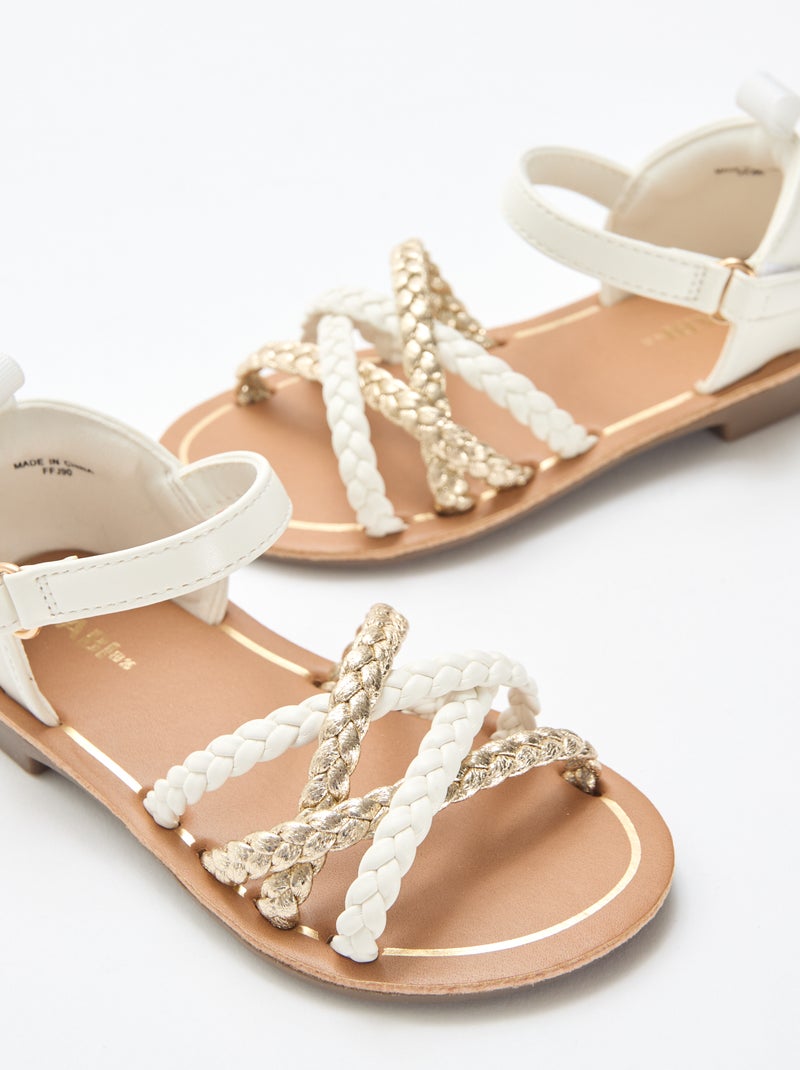 Sandali con multiple fasce intrecciate Bianco - Kiabi