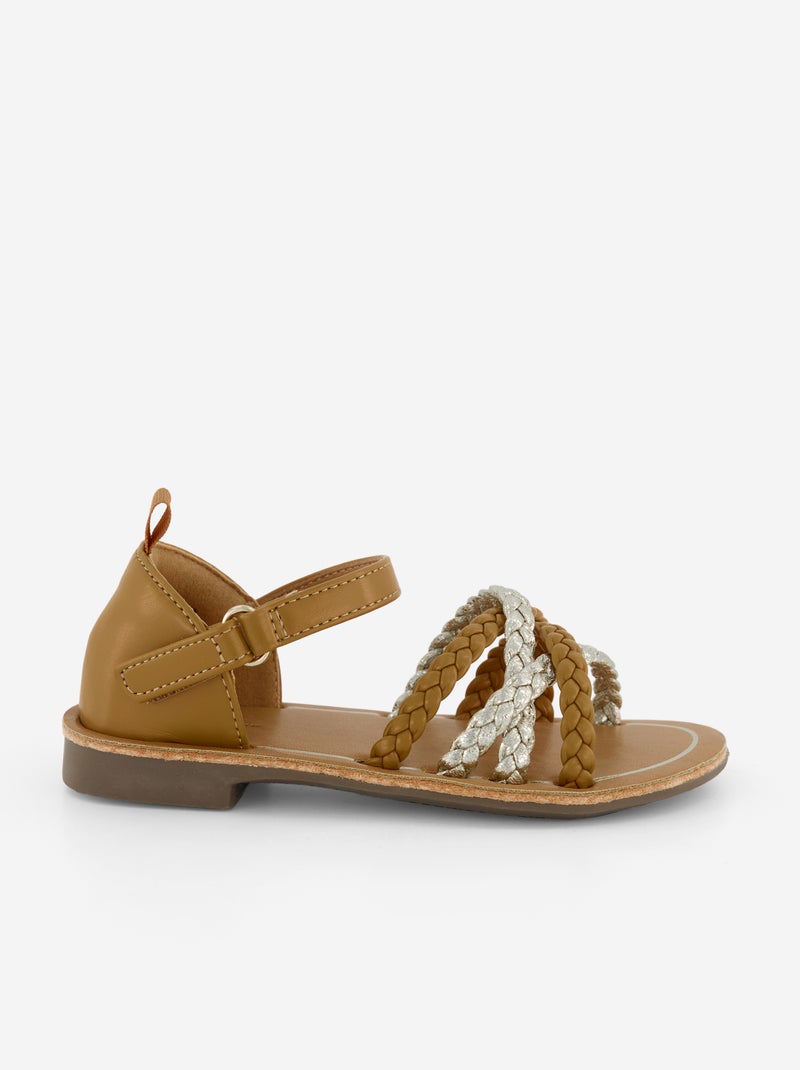 Sandali con multiple fasce intrecciate Marrone - Kiabi