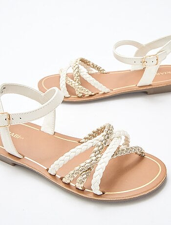 Sandali con multiple fascette intrecciate