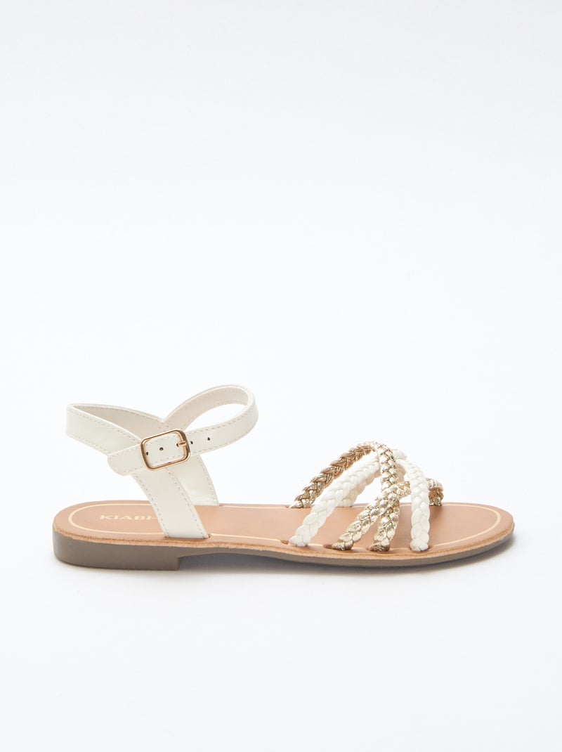 Sandali con multiple fascette intrecciate Bianco - Kiabi