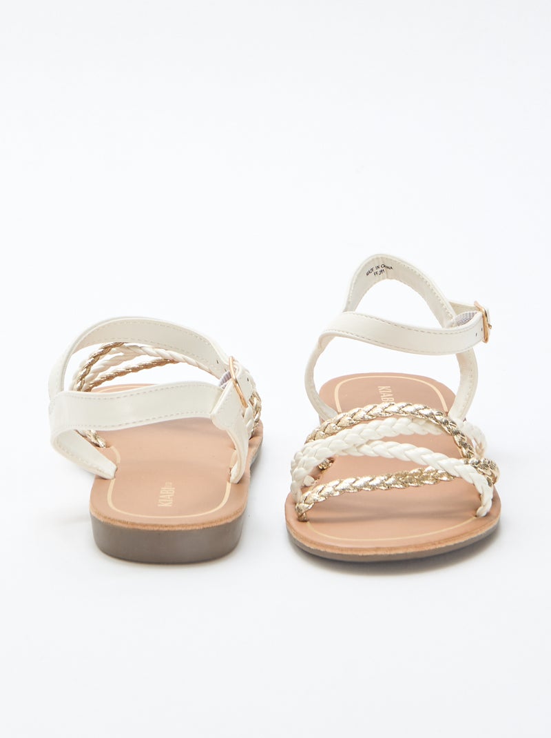 Sandali con multiple fascette intrecciate Bianco - Kiabi